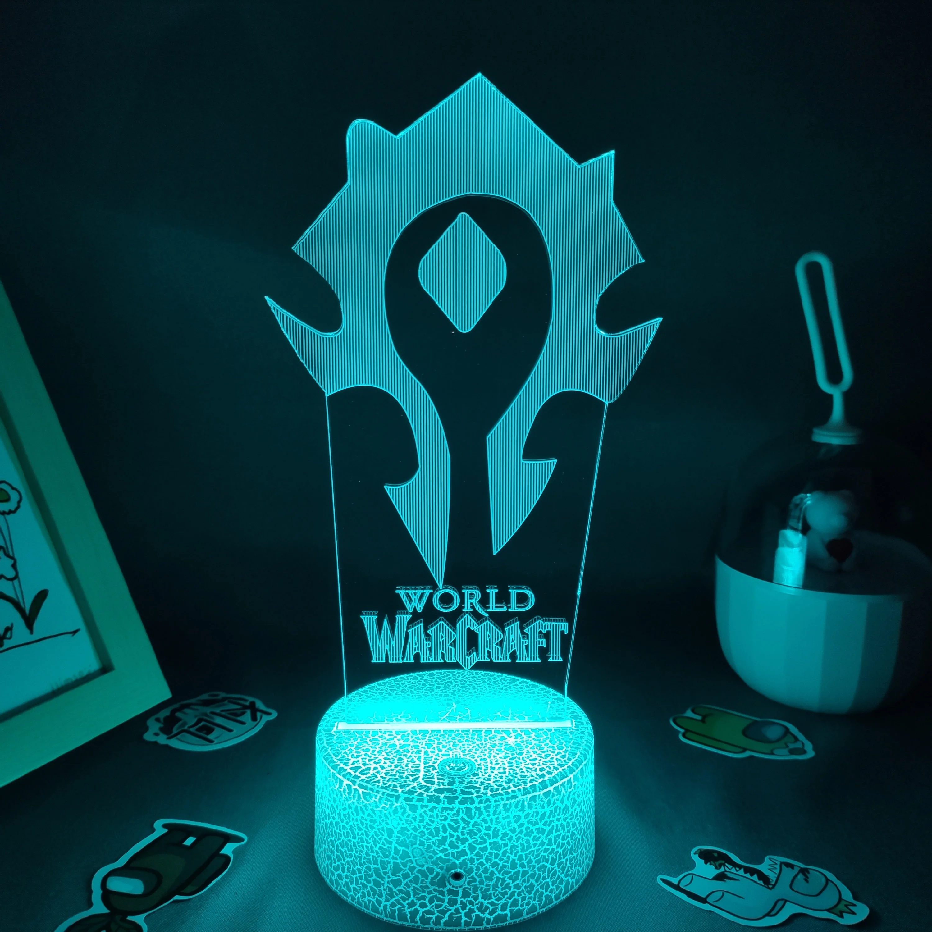 World Of Warcraft игровой флаг Орды лампа с логотипом светодиодный RGB ночник крутой