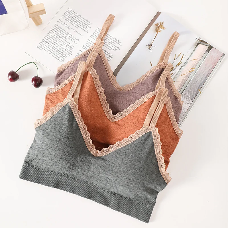 

Lace Bras For Women Tube Top Female Crop Top Seamless Underwear Sexy Lingerie Padded Bralette Comfort Bandeau Top Tanks Femme