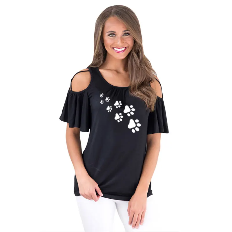 

Summer Cat Paws Print Women Tshirt Cotton Casual Funny t Shirt For Lady Top Tees