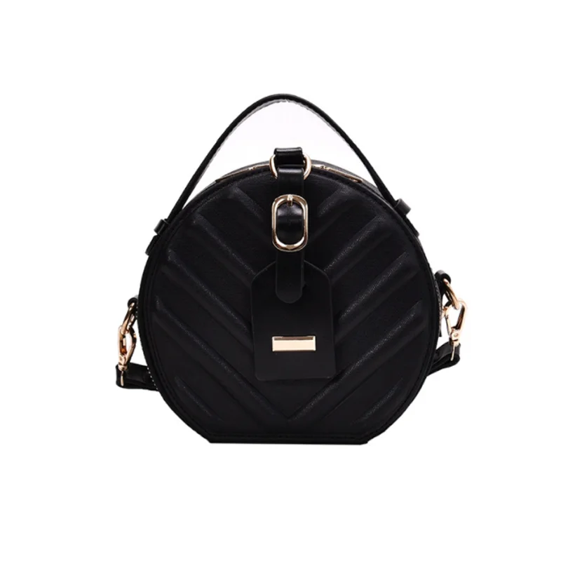 Винтажная круглая дизайнерская сумка через плечо из искусственной кожи для