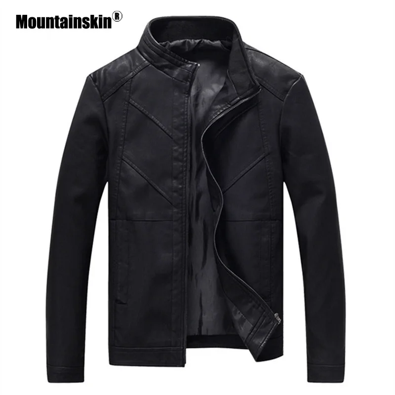 Mountainskin новинка мужские кожаные куртки зима осень пальто из искусственной кожи