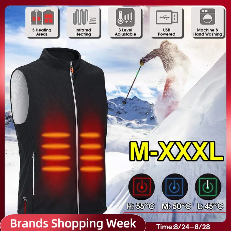 Моющиеся жилеты с электрическим подогревом для мужчин и женщин куртка USB зимняя