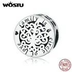 WOSTU, 925 пробы, серебряные круглые бусины, семейный круг любви, подвеска, подходит к оригинальному браслету, подвески, серебро 925, ювелирное изделие CQC1324