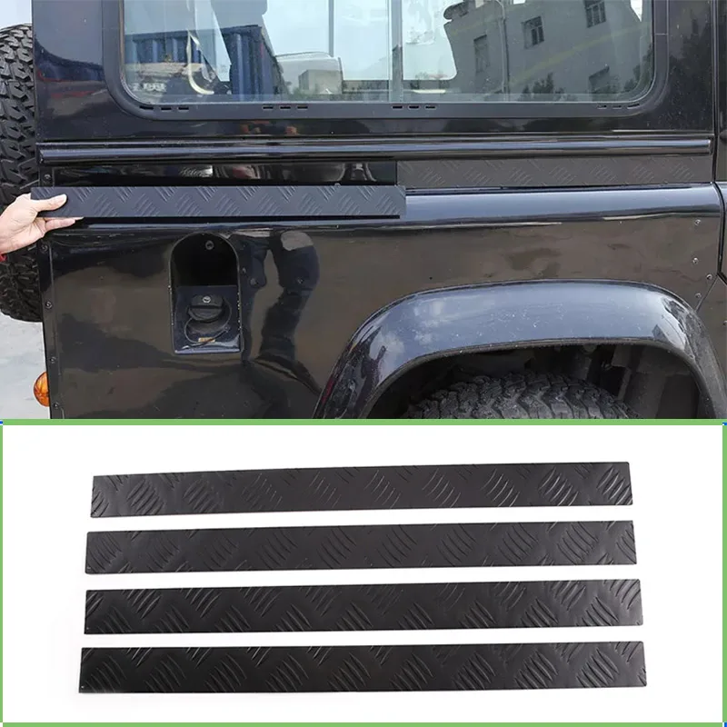 For Land Rover Defender 110 130 2004-2018 Aluminum Alloy Car Rear Body Protector Anti-scratch Protective Plate Car Accessories