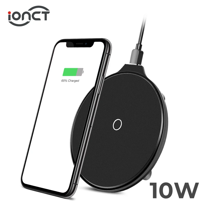 IONCT 10W QI Беспроводное зарядное устройство для iPhone X XR 8 Plus XS Max зарядная панель samsung S8