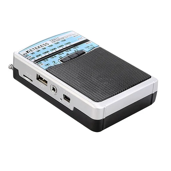 Retekess TR611 портативный FM AM SW 3 диапазона радио с разъемом для наушников USB TF плеер Поддержка MP3 формат