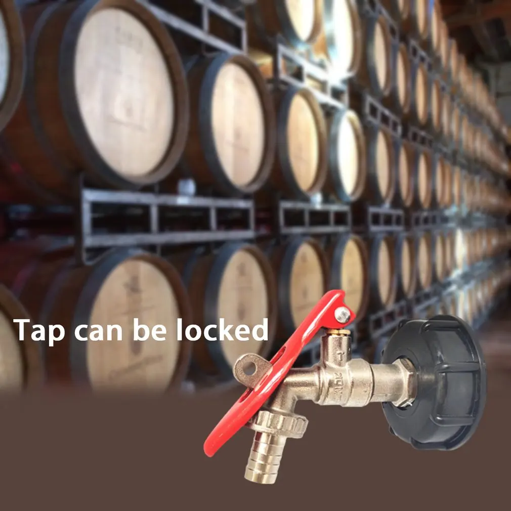

Lockable Ton Barrel Faucet Reducing Head Connector Ton Barrel Switch IBC Water Tank Faucet With 1/2 Inch Hose Connector