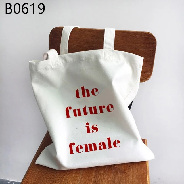 

Ladies Handbags Girl Power Quotes Canvas Tote Bag Shopping Travel Women Eco Reusable Shoulder Shopper Bags High Capacity