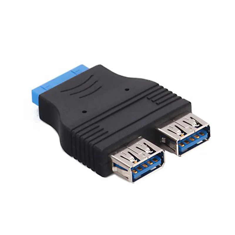Черный Mini 2-Порты и разъёмы USB 3 0 на сверхскорости женщина 20-контактный адаптер SP99 |