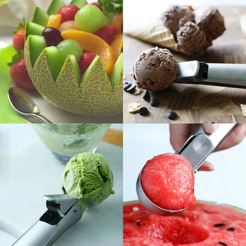 

Ice Cream Scoop, with Trigger, Durable Easy to Use, for Ice Cream, Fruits, Melon Ball, Sorbet, Meatball, 3 PCS