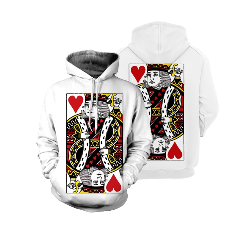 Новинка весна-осень 2021 веселая толстовка с 3D-принтом покера повседневный и