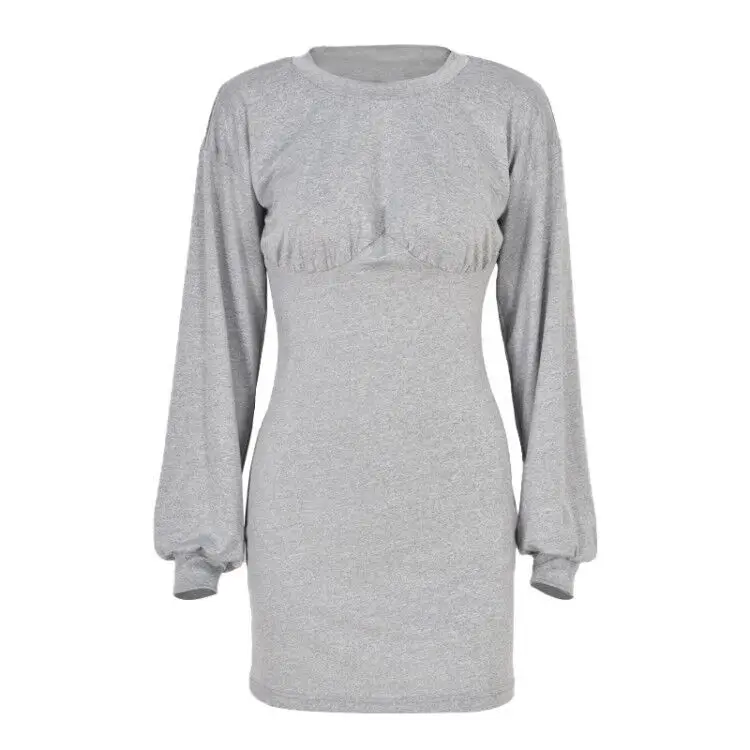 

FAKUNTN Women's Dress Woman Clothes 2021 Autumn Winter Fashion Long-Sleeve Dresses Elegant Slim Solid Party Sexy Dress Vestidos