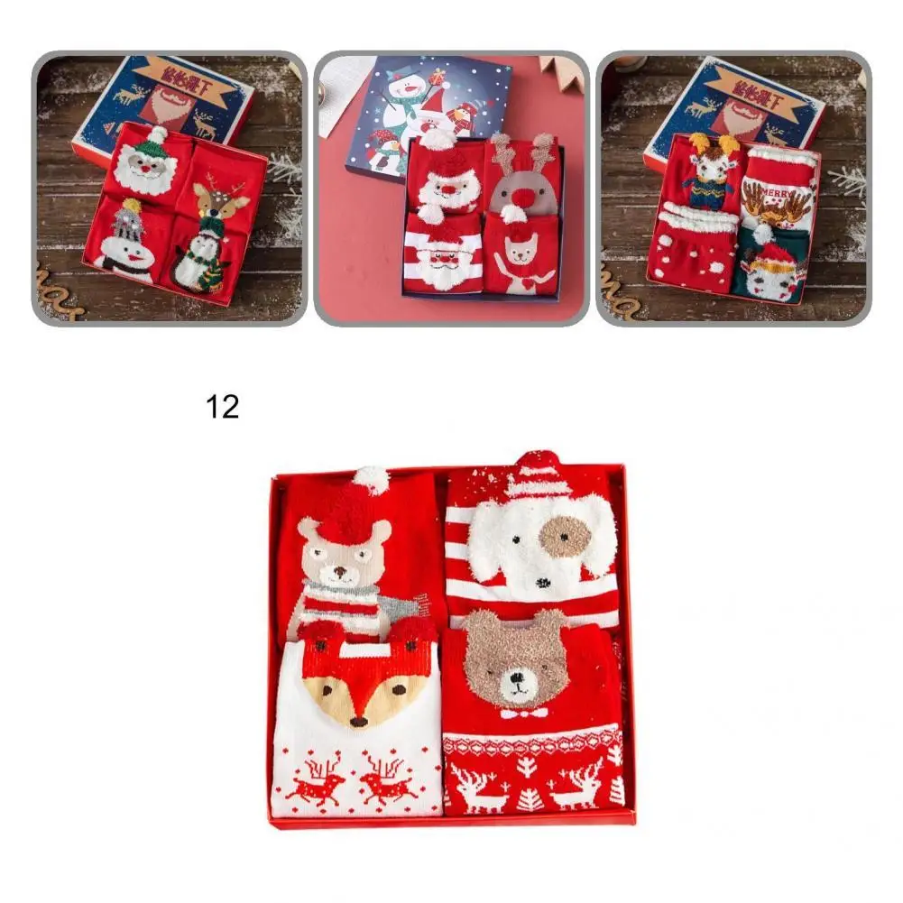 

4 пары, женские хлопковые носки с принтом