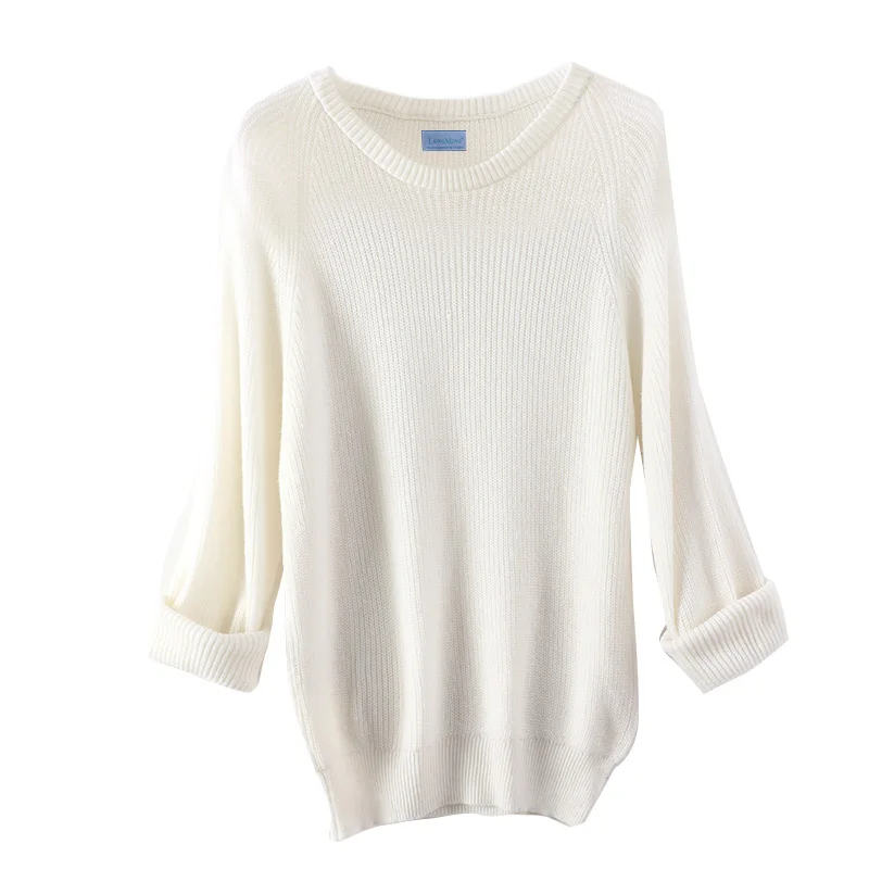 Oversize Sweater Women Cashmere Wool Autumn Winter Long Loose Vintage Soft Knit Jumper Female Pullover Dress | Женская одежда