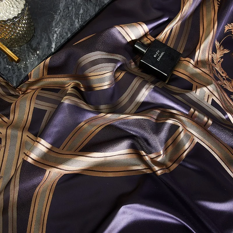 

Luxury Royal Premium 100%Mulberry Silk Bedding set Purple 100%Silk include 1Pc Duvet Cover 1Pc Flat Bed sheet 2 Pcs Pillowcase