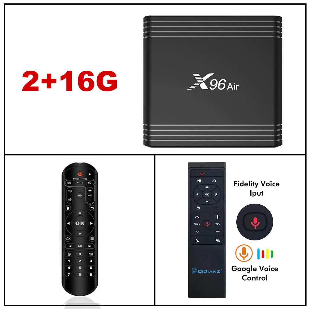 2G16G VOICE CONTROL ТВ-приставка X96 Air Amlogic S905X3 Android 9,0 4 Гб 64 Гб wifi 4K 8K 24 кадров в секунду ТВ-приставка x96Air PK X96 mini hk1max H96MAX - Цвет: 2G16G VOICE CONTROL
