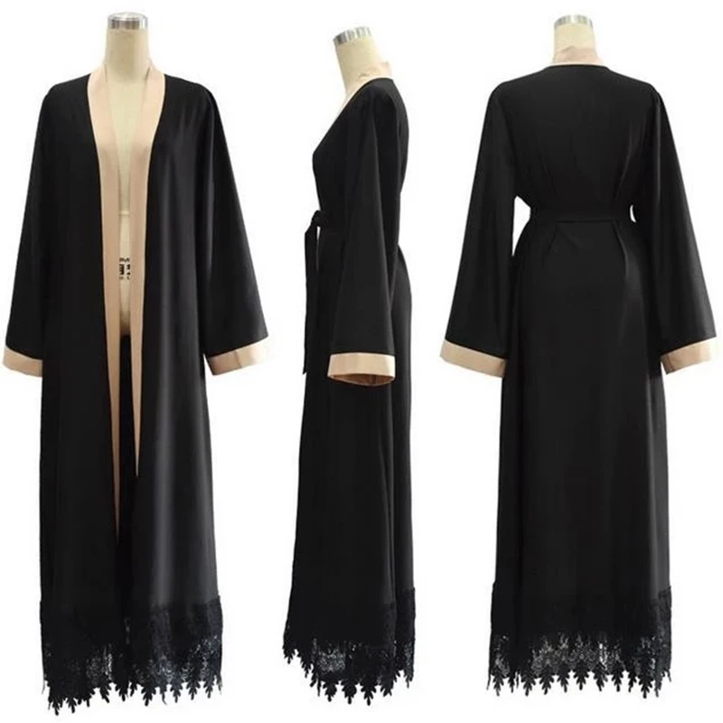 Абайя Последняя мусульманская Мода кружевные Абайи для женщин абайя Дубай