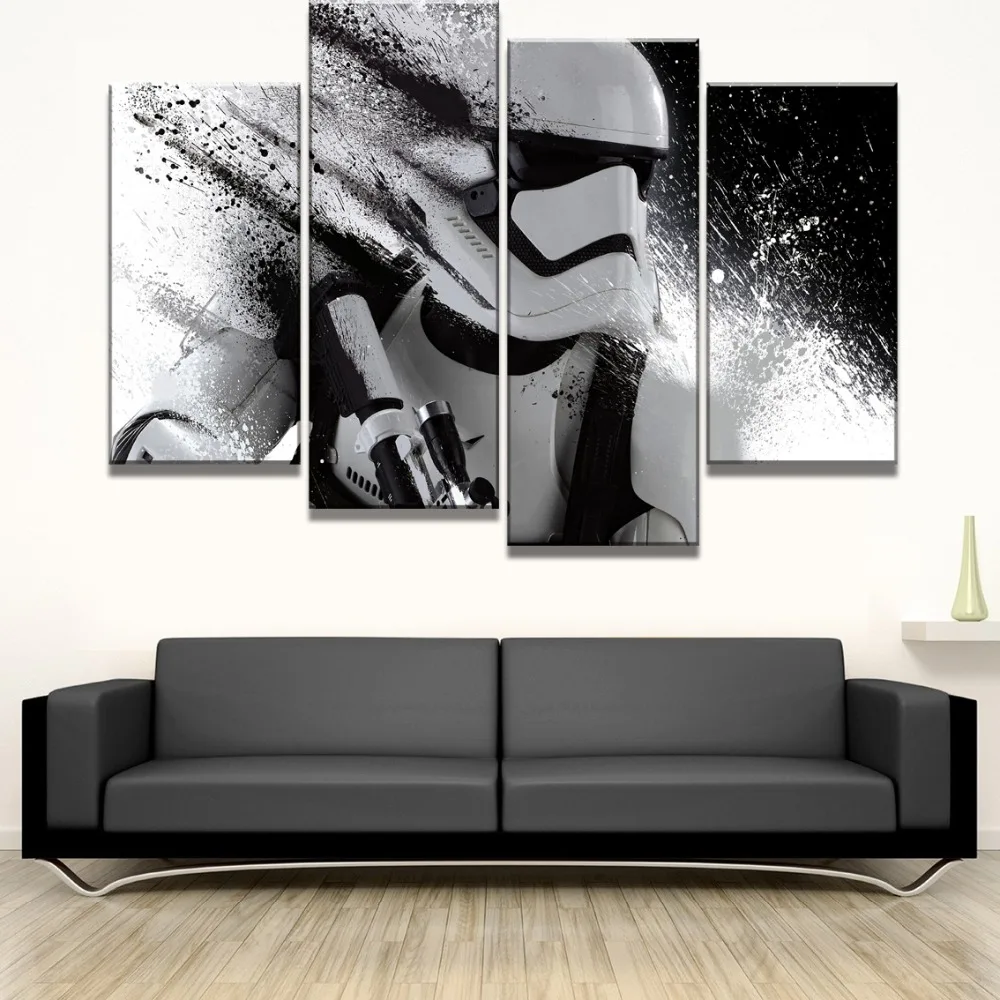 Модульные картины на стену HD печать 4 шт. Звездные войны холст фильм Живопись