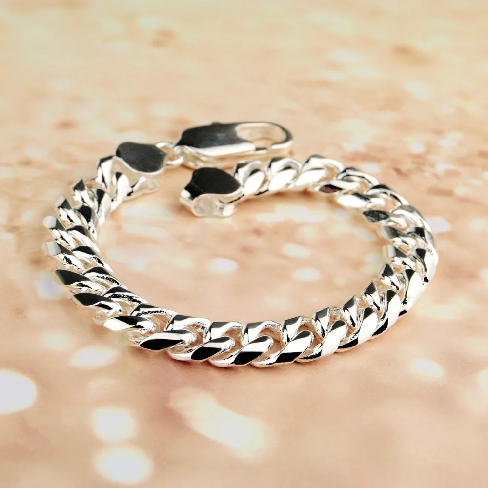 Fashion Men bracelet men silver 925 sterling bracelets for jewelry horsewhip chain wide 8MM hot ! | Украшения и аксессуары