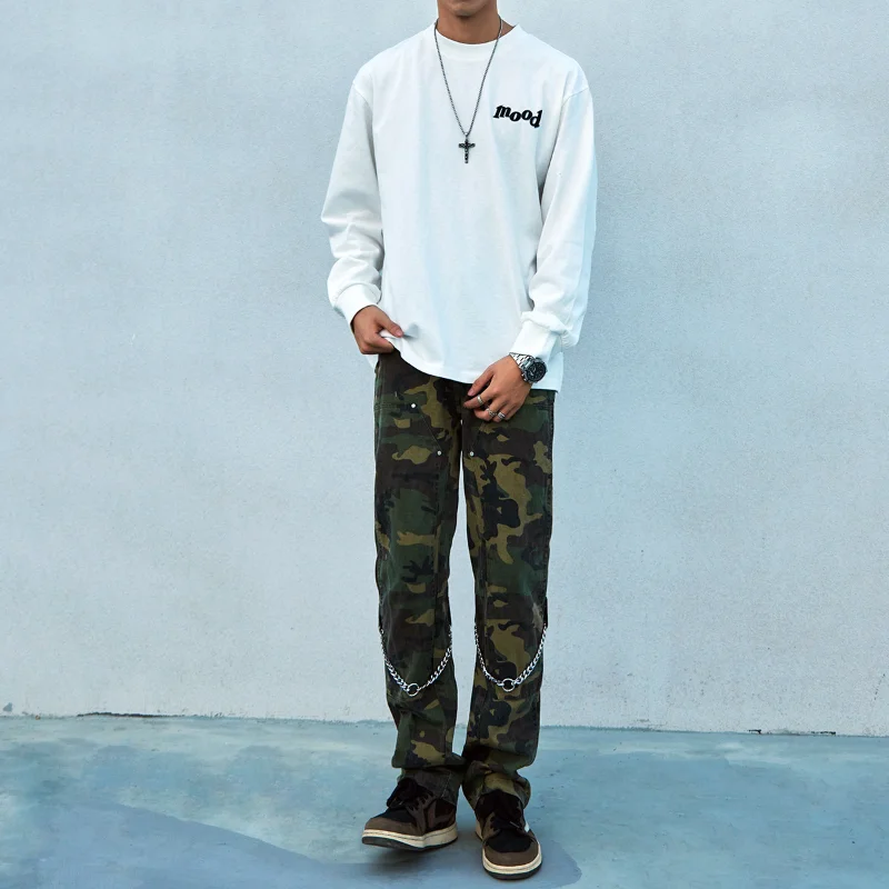 2022 New Arrival Army Green Cotton Men Tactical Military Cargo Pants Chain Camouflage Long Trousers For Teens Pantalones Hombre