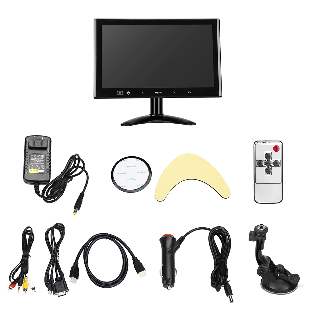 Eyoyo EM07K 7&quot LCD Monitor 1024X600 Mini Computer TV Display CCTV Security Surveillance Screen With HDMI VGA Video Audio |