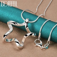 doteffil 925 sterling silver starfish pendant necklace 16 30 inch snake chain for women man fashion wedding engagement jewelry