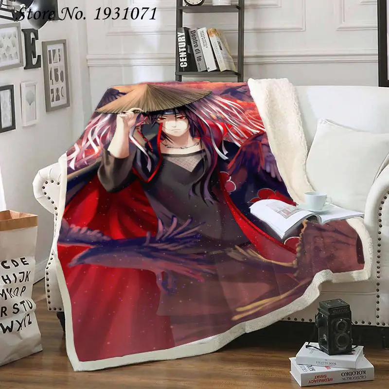 Флисовое одеяло с 3D принтом удзумаки из аниме Наруто для кровати плотное