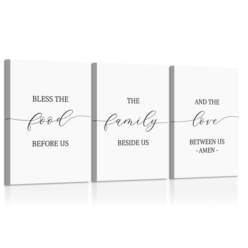 Благослови еду перед нами кухонная стена искусство молитва Господа холст
