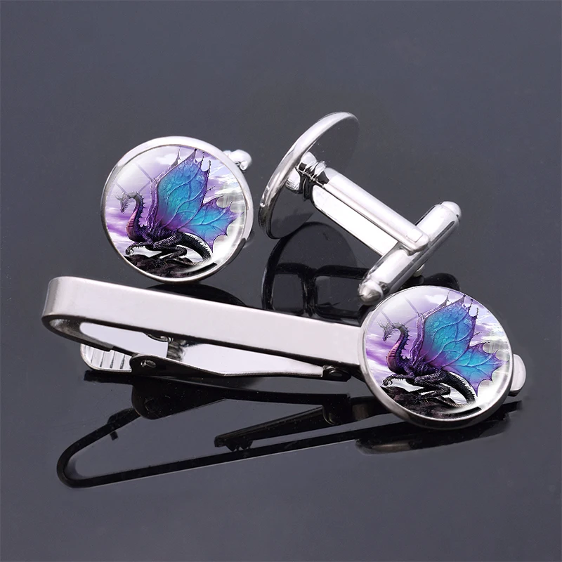 

Dragon Clips & Cufflinks Sets for Men Cool Alloy Wedding Suit Cufflinks Men Cuff Buttons Groomsmen Gift Husband Gifts