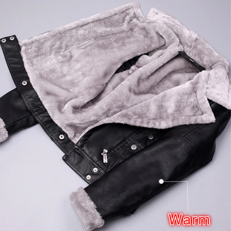 Women Warm Leather Jacket Plush Faux Shearing Moto Tops Thick Lined Parka Ladies Short Winter Coat Slim Pu Locomotive Black 2020 enlarge