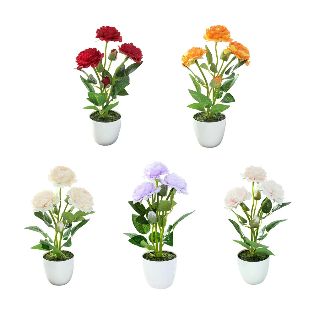 Искусственный букет с горшками пионов искусственные цветы kakeflower оконная книжная