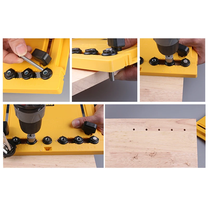 

NEW Handle Hole Locator Door Handle Mounting Fixture Shelf Pin Fixture Drilling 5mm Drilling Guide Woodworking Tool