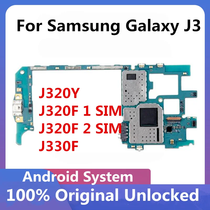 Для Samsung Galaxy J3 материнская плата J320Y J320F оригинальная разблокированная с полными