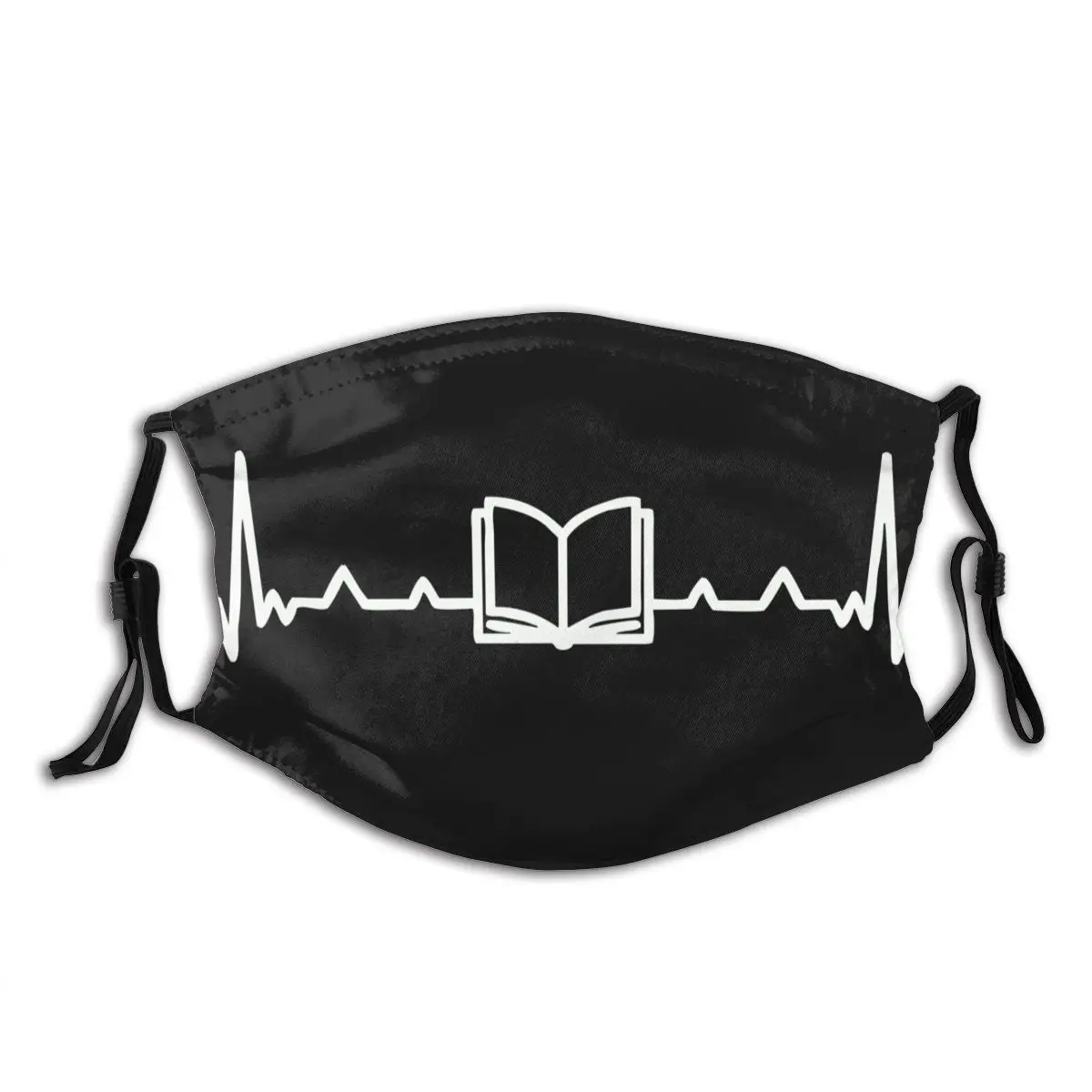 

Book Heartbeat Line Non Disposable Trendy Mouth Face Mask with filter Windproof Cold Proof Earloop Protection Cover Muffle Adult