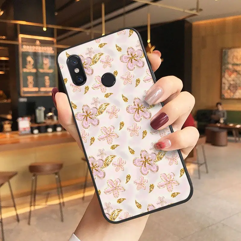 Sequin flower art pattern Luxury Soft TPU Coque For Xiaomi Mi MIX2 MIX2S MAX2 MAX3  F1 5 Note2 Note3 Coque Shell Cellphones
