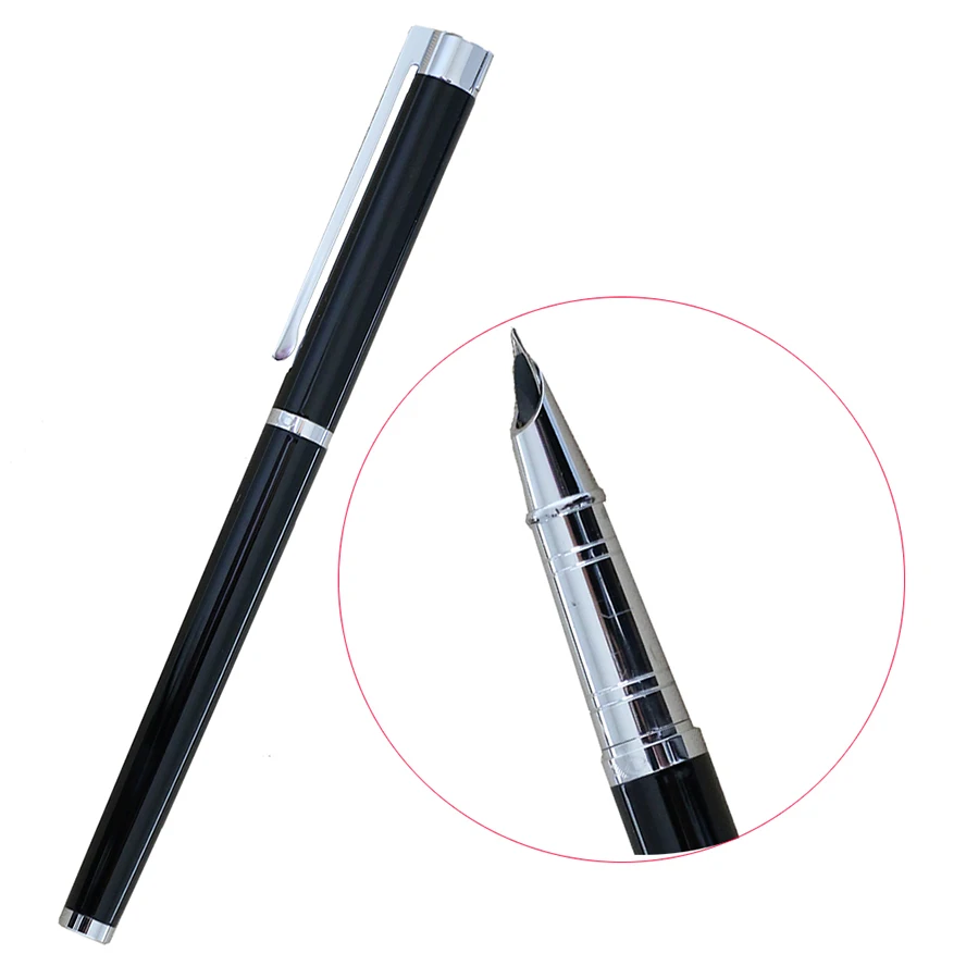 black Высокое качество JINHAO 126 перьевая ручка Роскошный 0,38 мм дополнительный тонкий наконечник чернильные ручки для письма канцелярские принадлежности Школьные офисные принадлежности Caneta - Цвет: black