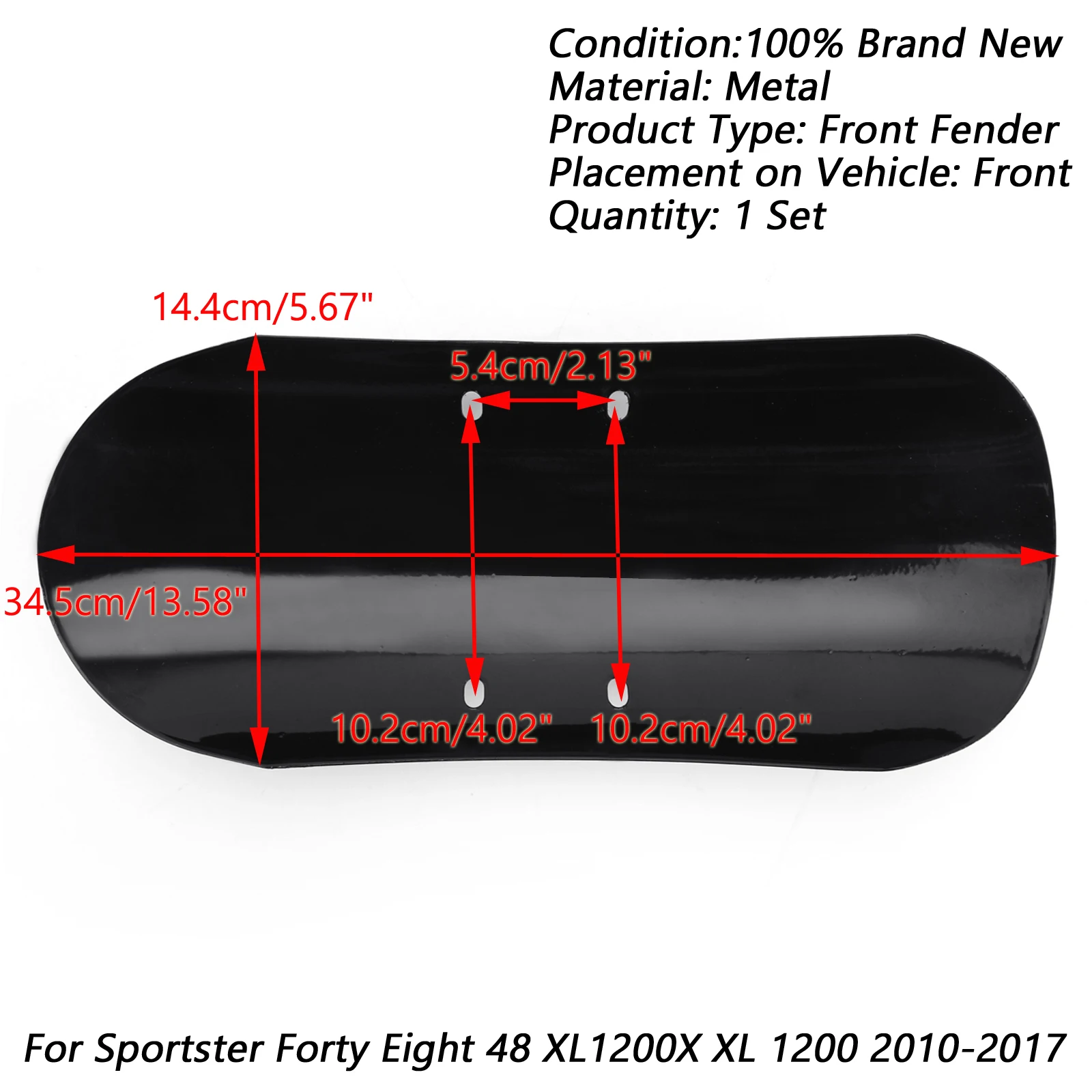Artudatech короткий передний брызговик для Sportster Forty Eight 48 XL1200X XL1200 2010 2017 металлический