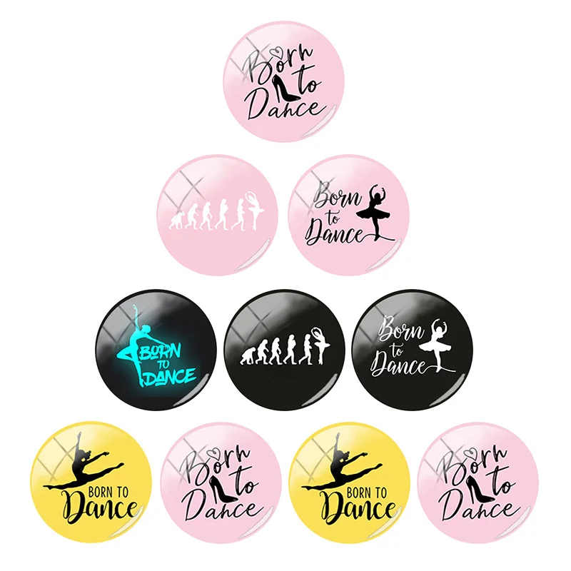 

TAFREE Born to dance ballet Girls Photo 12/15/16/18/20/25 mm Round Came Base Glass Cabochon Flat Back Jewelry Making 10pcs/Lot