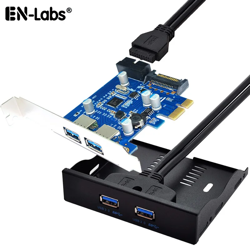 Плата расширения PCIe USB 3,0 и передняя панель 3,5, PCI Express на 2 USB3 и внутренний разветвитель с 20 контактами на USB