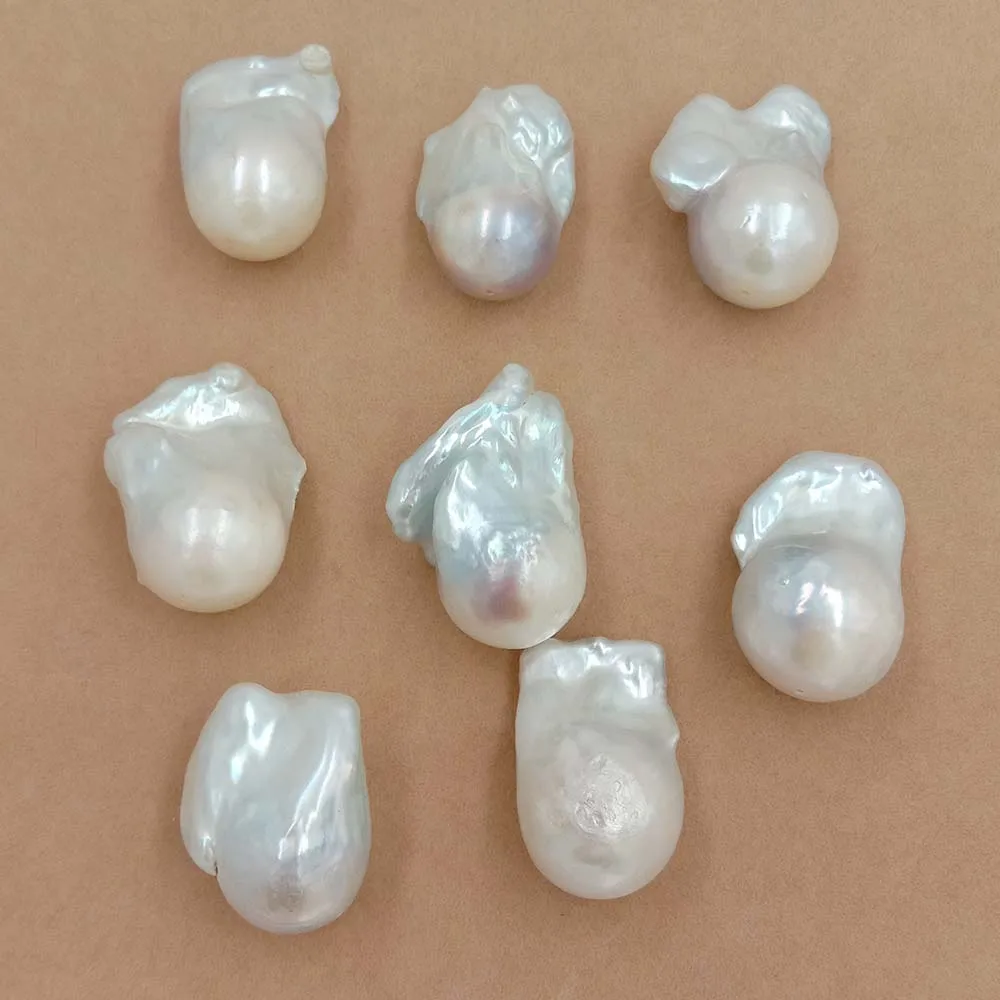 white pearl Натуральный жемчуг пресноводный россыпью в стиле барокко, самый большой в стиле барокко Жемчуг с полным отверстием Просверленный, 25-33 мм - Цвет: white pearl