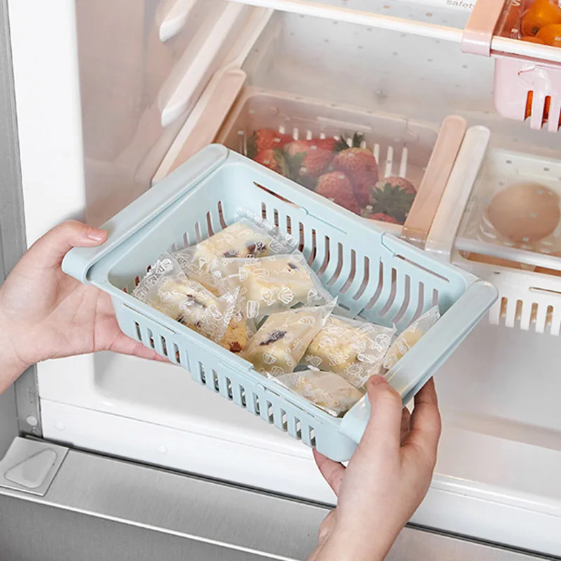 

Type Refrigerator Container Box FoodFruit organizer Storage Retractable drawer tray kitchen Basket Fridge organizer refrigerator