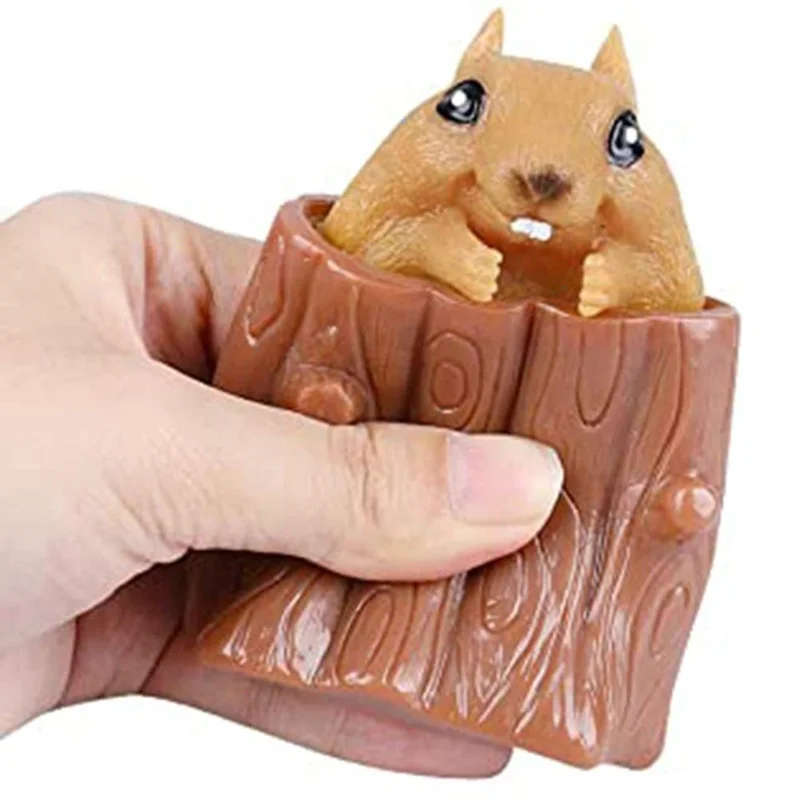 

Squeezing Squirrel Cup Corn Dog Toys Decompression Toy Fidget Antistress Sensory Toy Stress Reliefing Toys Gift for Kids Adults