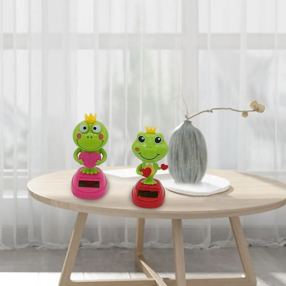 Solar Shaking Head Doll Swinging Frog Car Decoration Cartoon Interior Kids Toys Gift |