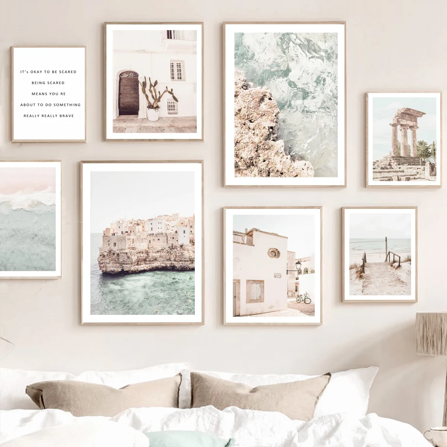 

Valle Dei Templi Balkans Seascape Reef Beach Art Canvas Painting Nordic Posters And Prints Wall Pictures For Living Room Decor