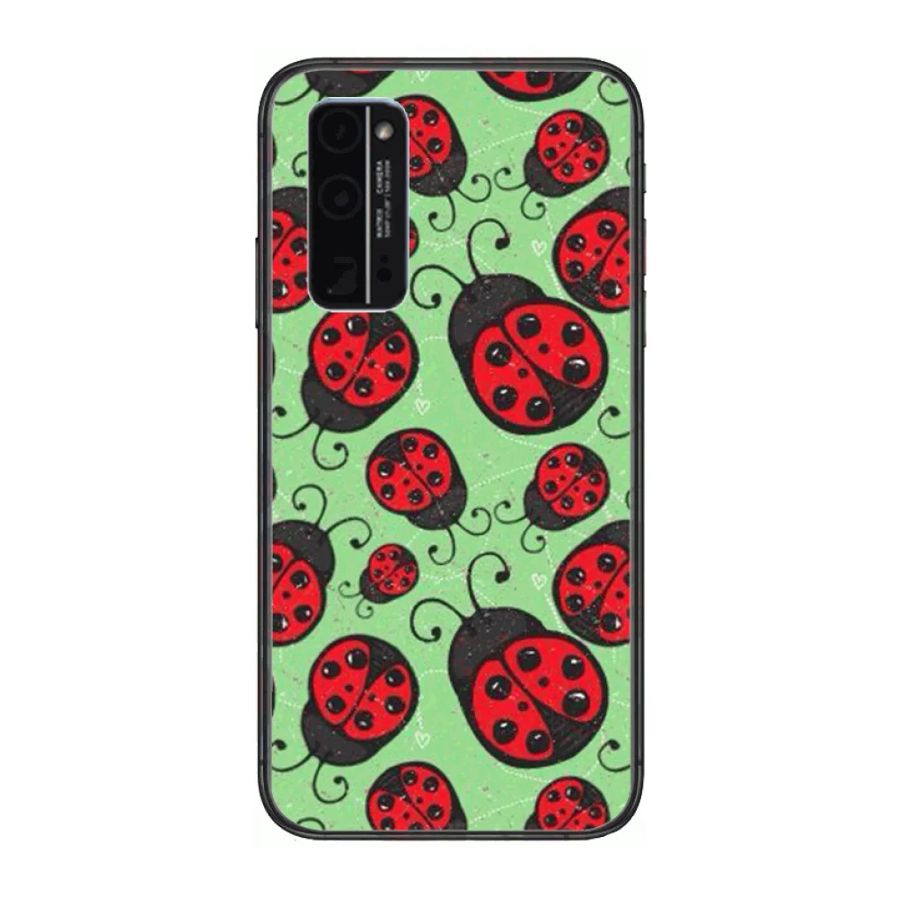 

Cute ladybug Phone Case Hull For Huawei Honor 8 9 10 20 30 A S Lite Pro 5g i Black Back Soft Cell Cover Pretty