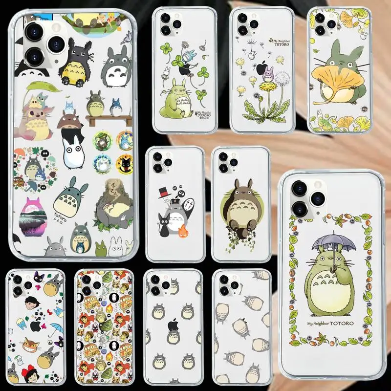 

My Neighbor Totoro Japanese Anime Phone Case Transparent soft For iphone 12 11 13 7 8 6 s plus x xs xr pro max mini