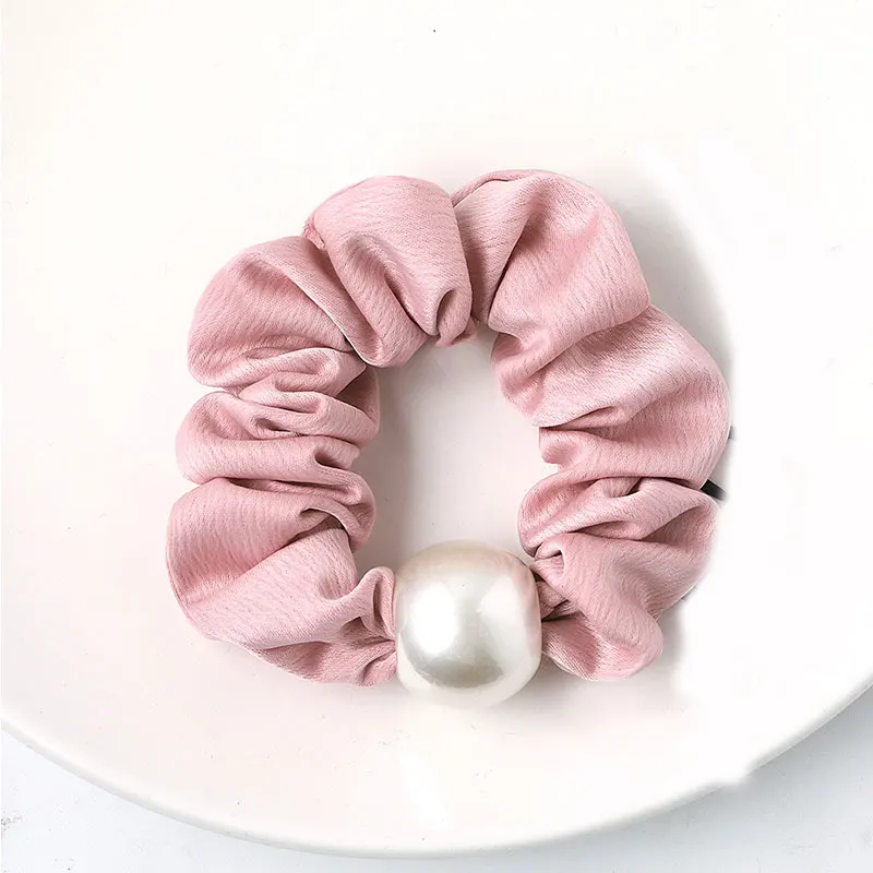 Женские атласные резинки для волос с жемчугом яркие цвета аксессуары 2019| |