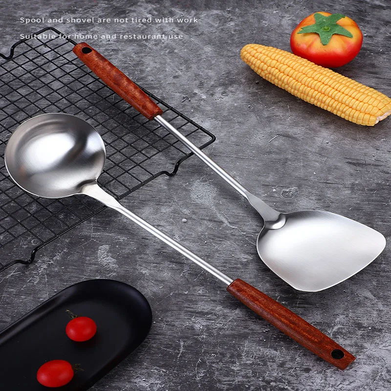 Лопатка кухонная антипригарная лопатка из нержавеющей стали с длинной ручкой