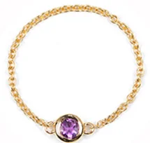 Amethyst BAIHE Solid 18K желтое золото(AU750) 0.10CT Сертифицированный круглый натуральный алмаз свадебные женские модные ювелирные изделия кольцо - Цвет камня: Amethyst