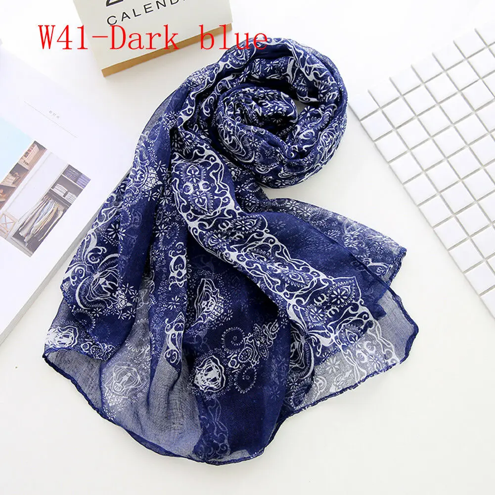 Модные шарфы повседневный женский цветочный длинный шарф в стиле бохо пляжный